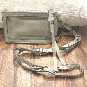 Aimee Kestenberg Leather Phone Crossbody Bag Adjustable‎ Strap Silver Hardware